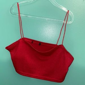 Red crop top